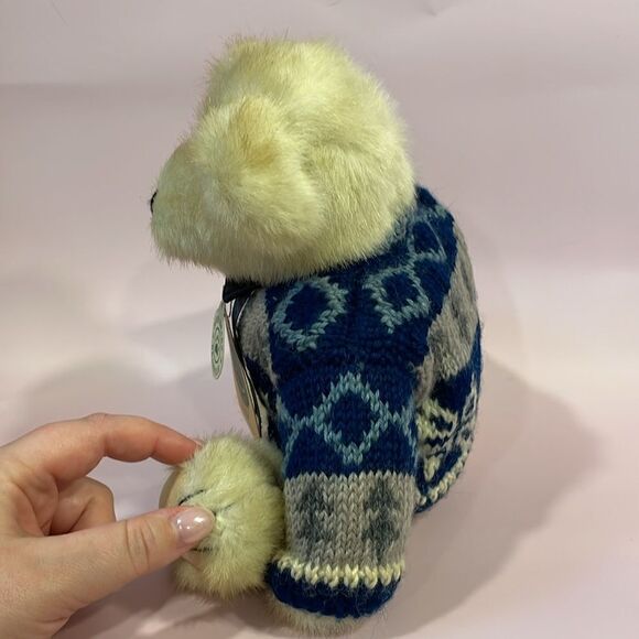 BOYDS BEAR THOR M BERRIMAN #91734 Retired White 12" Plush Sweater Bow Collector - Picture 2 of 11